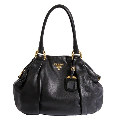 prada tote leather gold tone black|prada tote black leather.